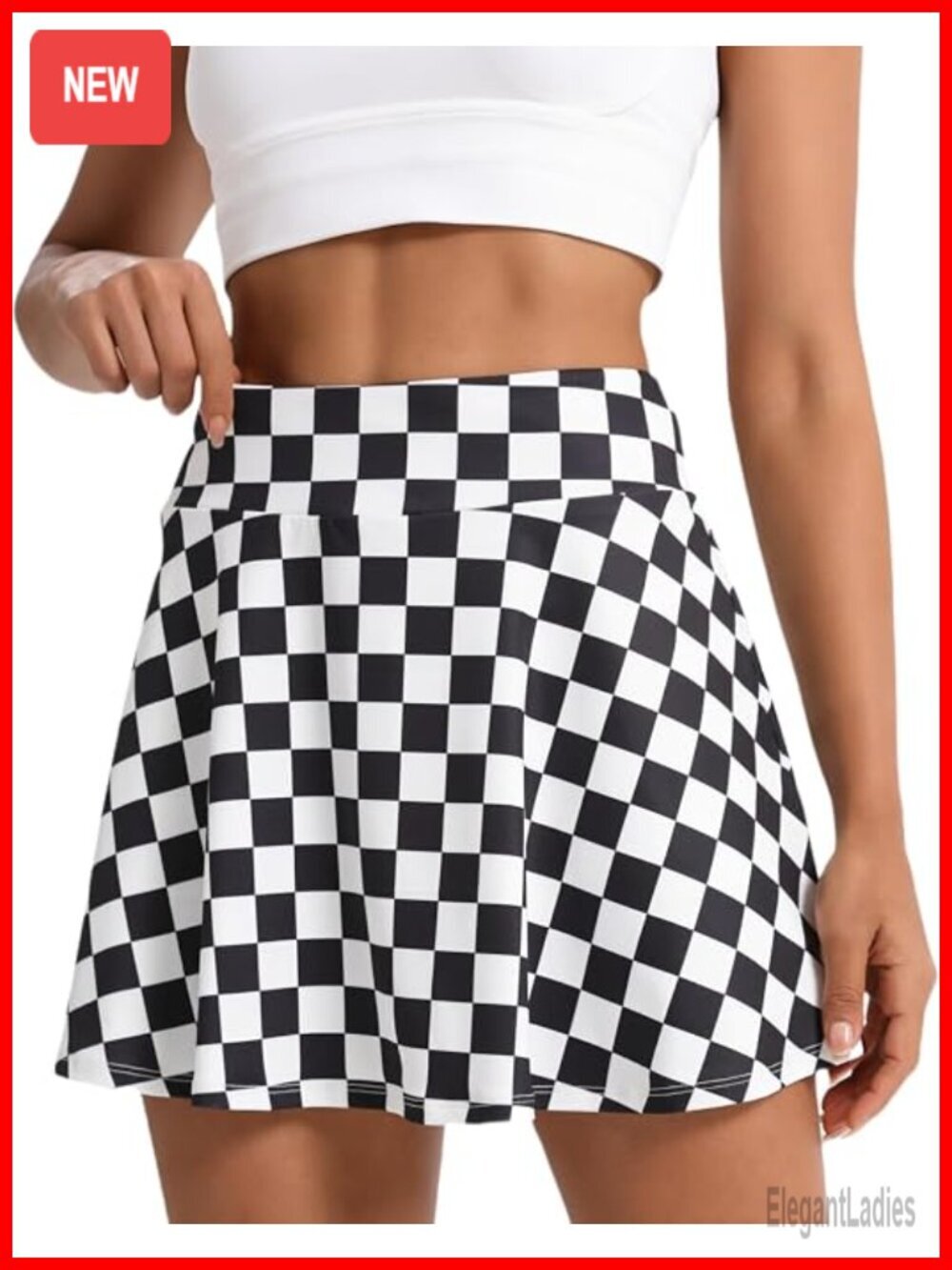 Pleated Tennis Skort with Built-in Shorts and Pocket High Waisted Athletic